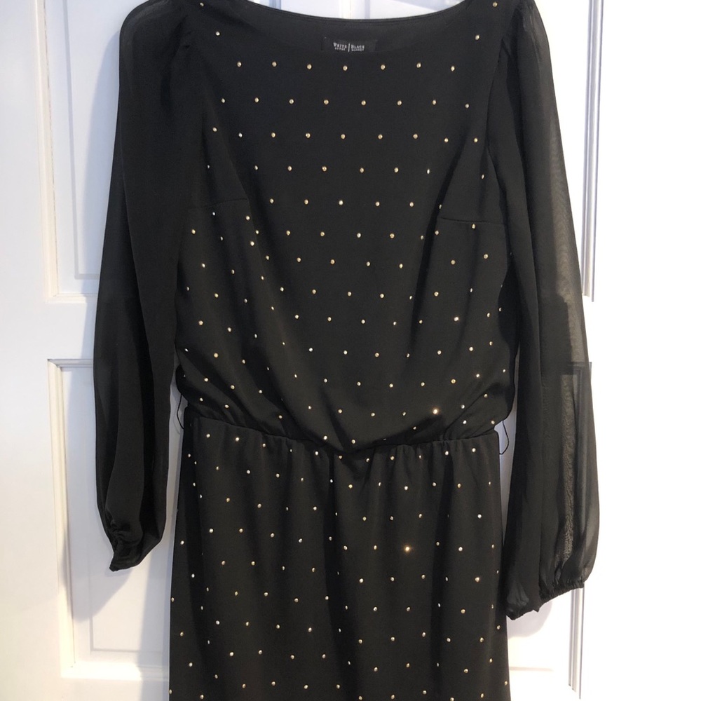 WHBM Gold Studded Black Dress